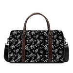 Black And White Flower Print Duffle Bag