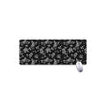 Black And White Flower Print Extended Mouse Pad