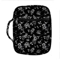 Black And White Flower Print Front Pocket Bible Bag