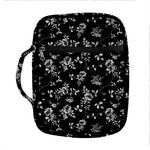 Black And White Flower Print Front Pocket Bible Bag