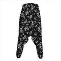 Black And White Flower Print Hammer Pants