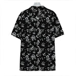 Black And White Flower Print Hawaiian Shirt