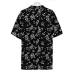 Black And White Flower Print Hawaiian Shirt
