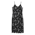 Black And White Flower Print Jersey Midi Cami Dress