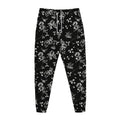 Black And White Flower Print Jogger Pants