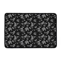 Black And White Flower Print Kitchen Mat
