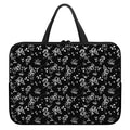 Black And White Flower Print Laptop Sleeve With Handle