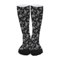 Black And White Flower Print Long Socks