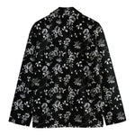 Black And White Flower Print Men's Blazer