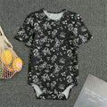 Black And White Flower Print Men's Bodysuit