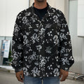 Black And White Flower Print Men's Shirt Jacket