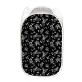 Black And White Flower Print Mesh Laundry Hamper
