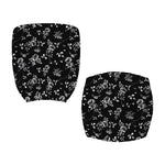 Black And White Flower Print Office Chair Cover