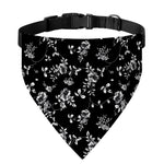 Black And White Flower Print Over The Collar Dog Bandana