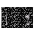 Black And White Flower Print Placemat