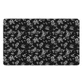 Black And White Flower Print Polyester Doormat