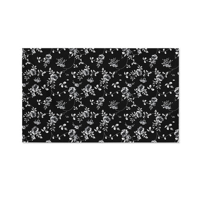 Black And White Flower Print Polyester Flag