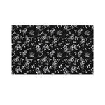 Black And White Flower Print Polyester Flag