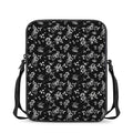 Black And White Flower Print Rectangular Crossbody Bag