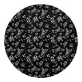 Black And White Flower Print Round Blanket