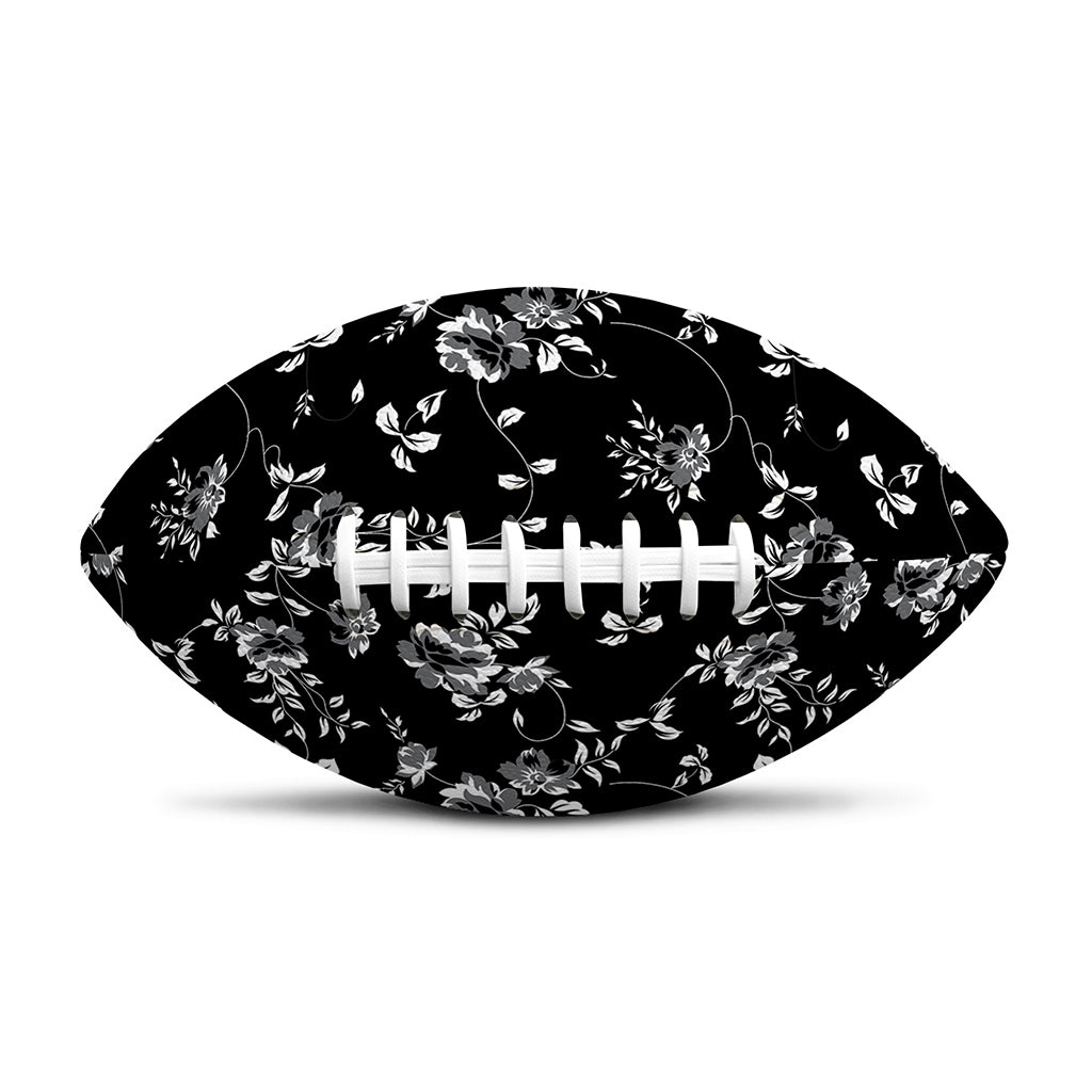 Black And White Flower Print Rugby Ball