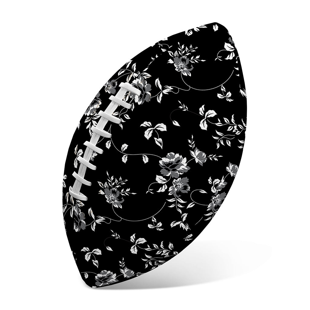 Black And White Flower Print Rugby Ball