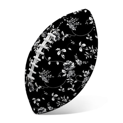 Black And White Flower Print Rugby Ball