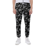 Black And White Flower Print Scuba Joggers