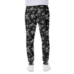Black And White Flower Print Scuba Joggers