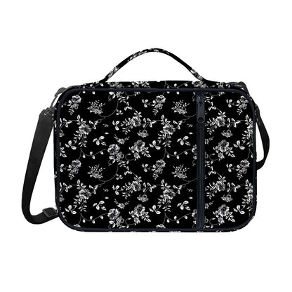 Black And White Flower Print Shoulder Strap Bible Bag