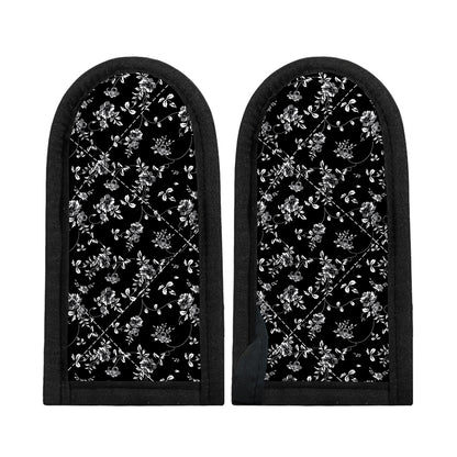 Black And White Flower Print Skillet Handle Cover