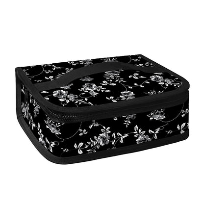 Black And White Flower Print Small Lunch Bag
