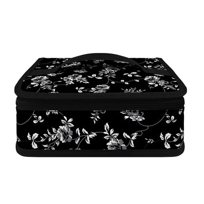 Black And White Flower Print Small Lunch Bag