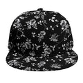 Black And White Flower Print Snapback Cap