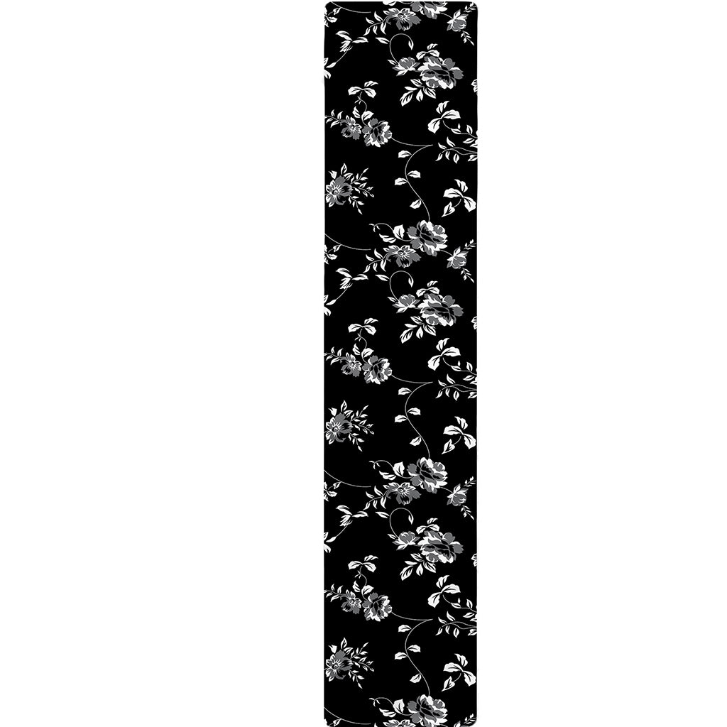 Black And White Flower Print Table Runner