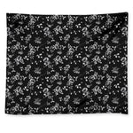 Black And White Flower Print Tapestry
