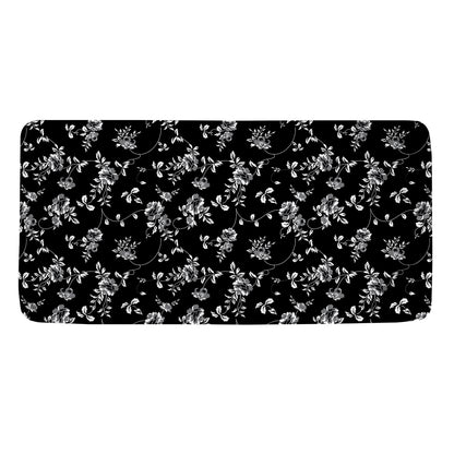 Black And White Flower Print Towel