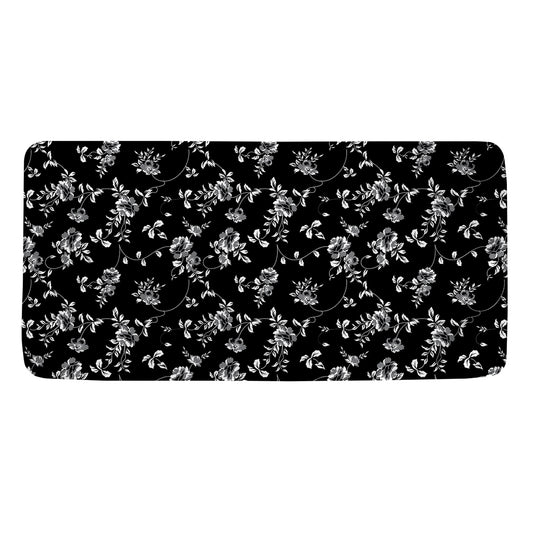 Black And White Flower Print Towel