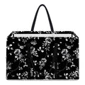 Black And White Flower Print Utility Tote Bag