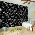 Black And White Flower Print Wall Sticker