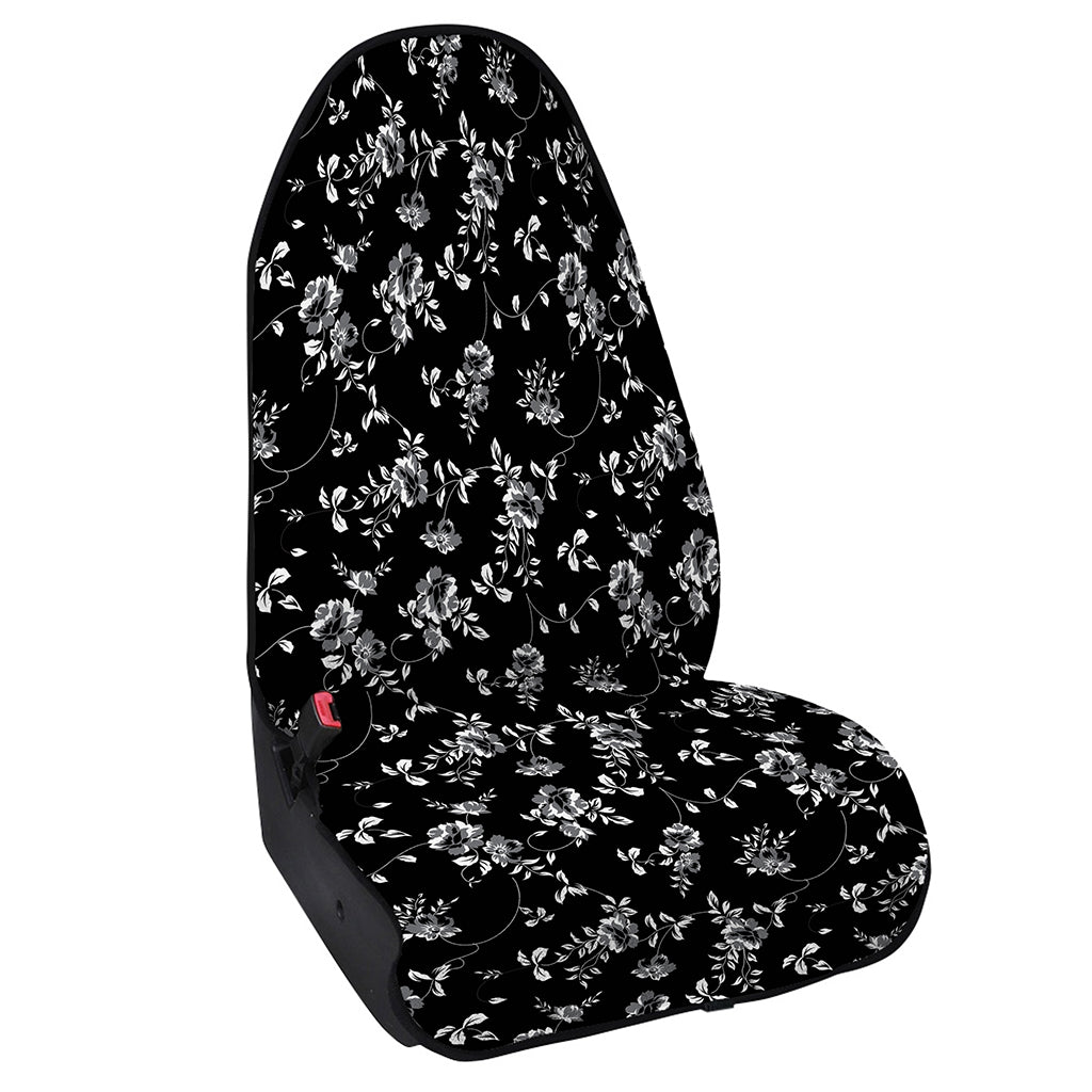Black And White Flower Print Waterproof Car Seat Cover