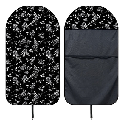 Black And White Flower Print Waterproof Car Seat Cover