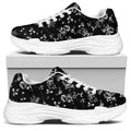 Black And White Flower Print White Chunky Shoes