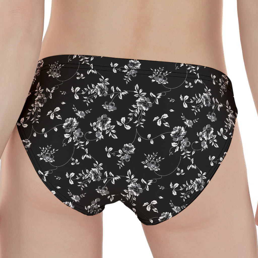 Black And White Flower Print Women's Panties