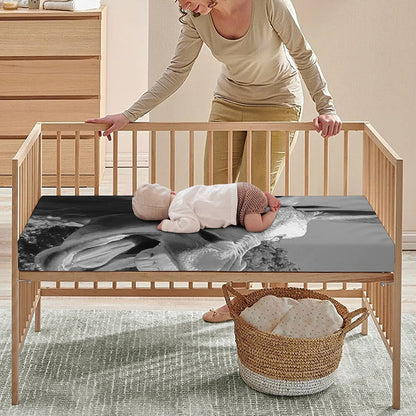 Black And White Funny Donkey Print Baby Crib Sheet