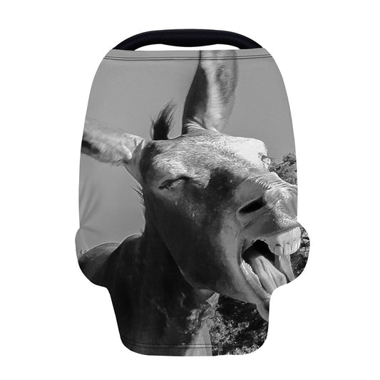 Black And White Funny Donkey Print Baby Seat Cover