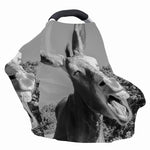 Black And White Funny Donkey Print Baby Seat Cover