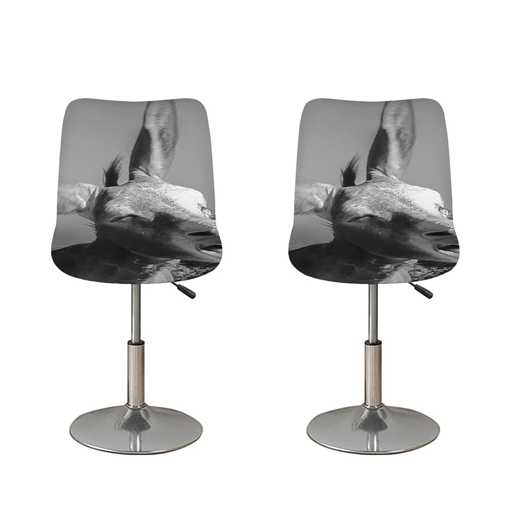Black And White Funny Donkey Print Bar Stool Covers