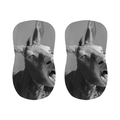 Black And White Funny Donkey Print Bar Stool Covers