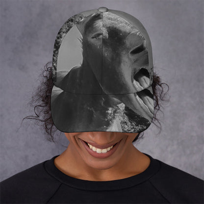 Black And White Funny Donkey Print Baseball Cap